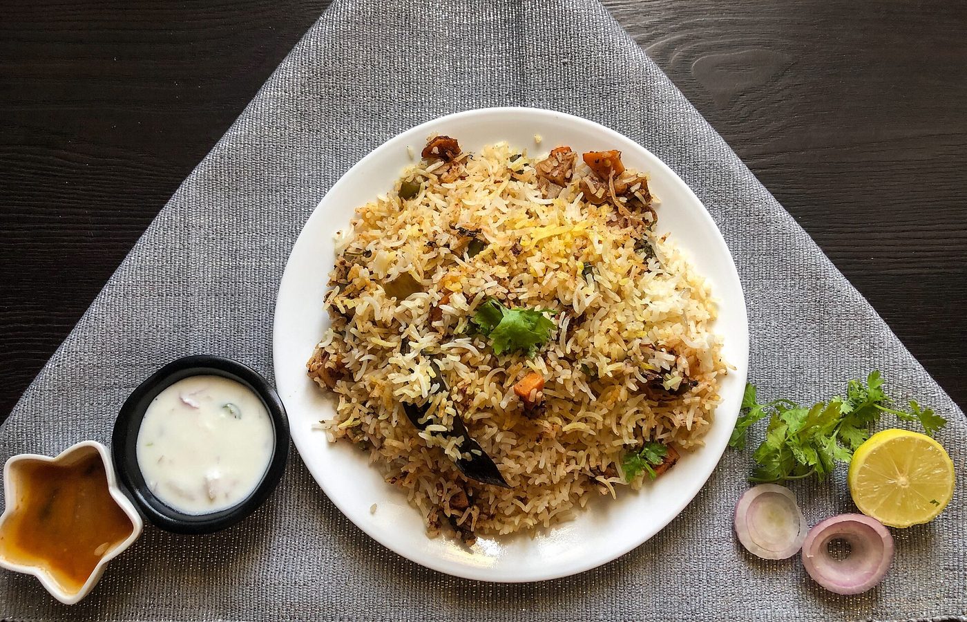 A plate of Hyderabadi dum biryani