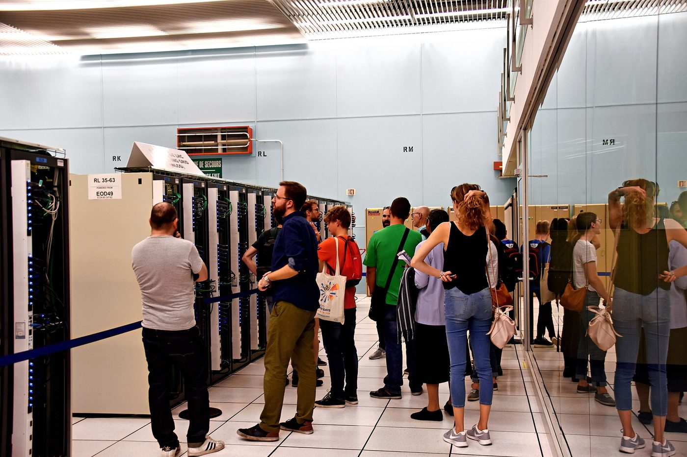 Rows of servers in a data centre