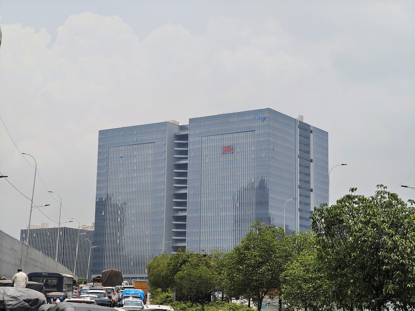 A glass-fronted technology and innovation centre in Hyderabad