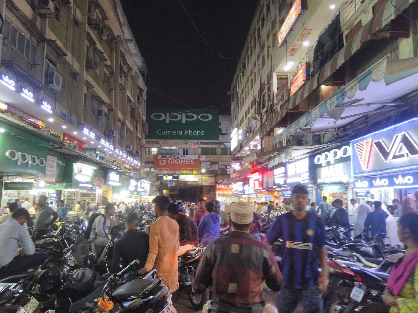 Crowded street market in the old city