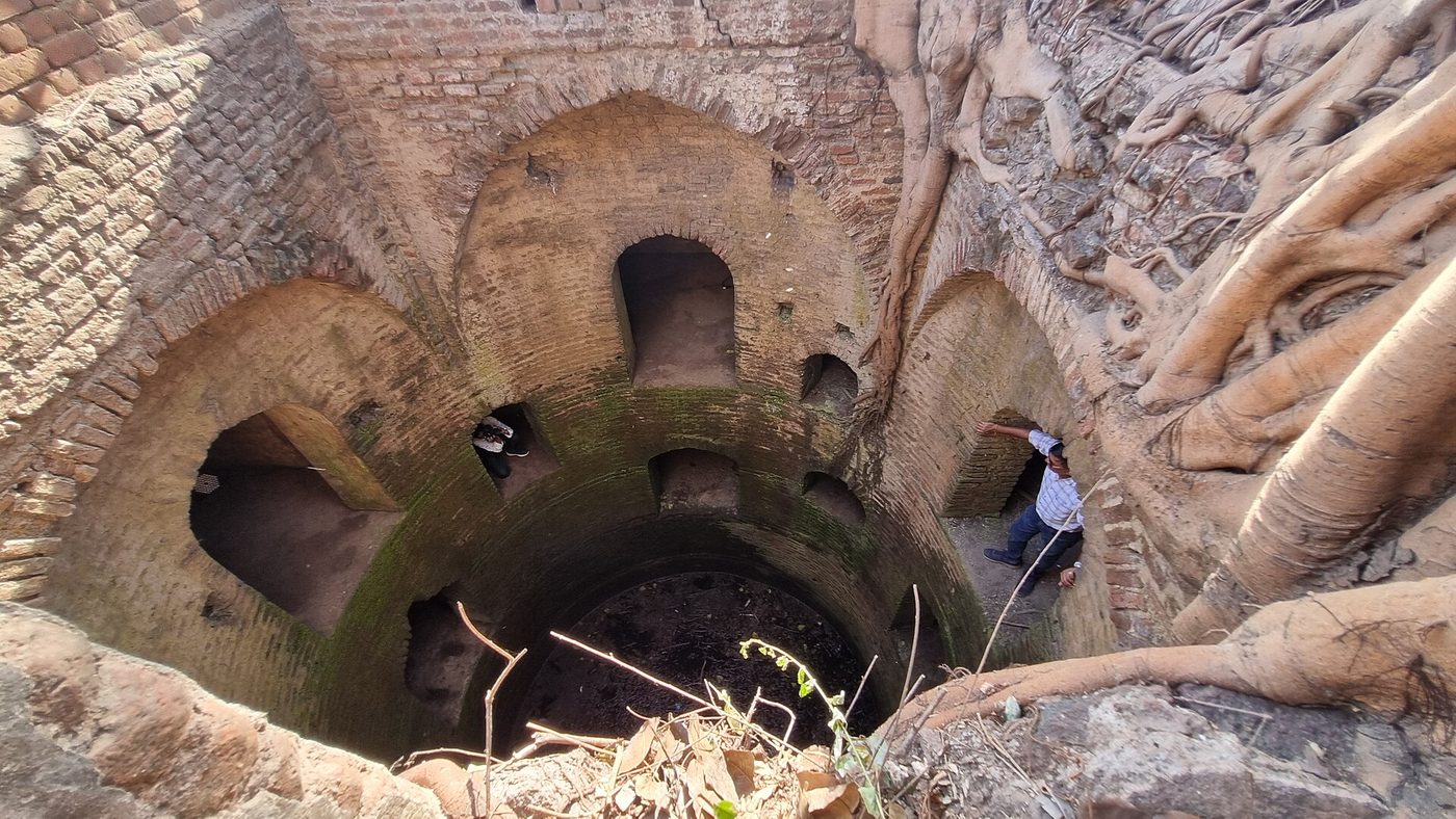 Stone steps of an old stepwell