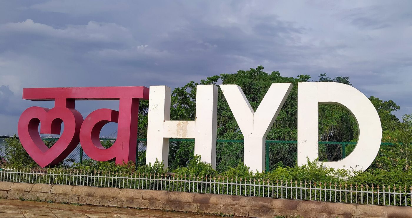 The Tank Bund lakeside road in Hyderabad